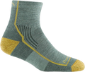 Quarter turn view Women's Darn Tough Sock style name 1/4 Hike Mid Cush in color Sage. Sku: 1958-SAGE