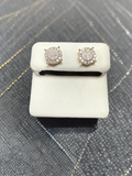 10k Gold Diamond Cluster Stud Earrings