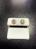 10k Gold Diamond Flower Cluster Stud Earrings
