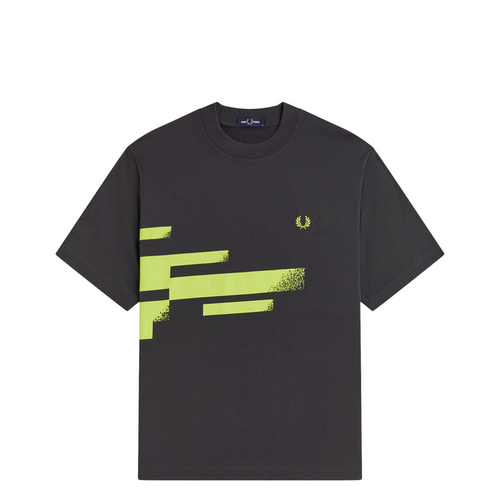 ABSTRACT GRAPHIC PRINT T-SHIRT ANCHOR GREY