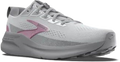 Quarter turn view Women's Brooks Footwear style name Ariel GTS 26 Wide in color Oyster Mushroom/ Alloy/ Pink. Sku: 120444-1D094