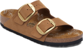Quarter turn view Women's Birkenstock Footwear style name Arizona Big Buckle Nubuck Narrow in color Mink. Sku: 1031865