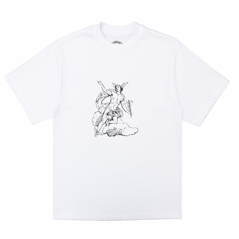 August 8 Year Anniversary "Mercury In Flight" Heavyweight Crop T-Shirt (White) - August Shop