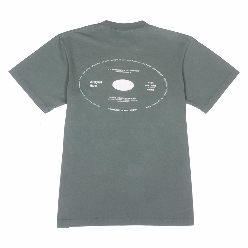 August "August Aux" 7.5oz Heavyweight T-Shirt (Vintage Green) - August Shop