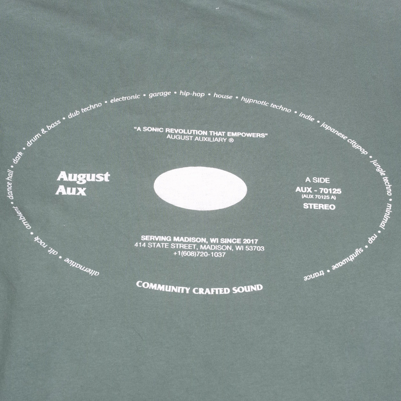 August "August Aux" 7.5oz Heavyweight T-Shirt (Vintage Green) - August Shop