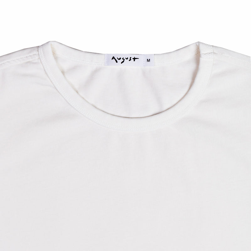August "Basics" Cropped T-Shirt - 6.5oz 100% Cotton (Off White) - August Shop