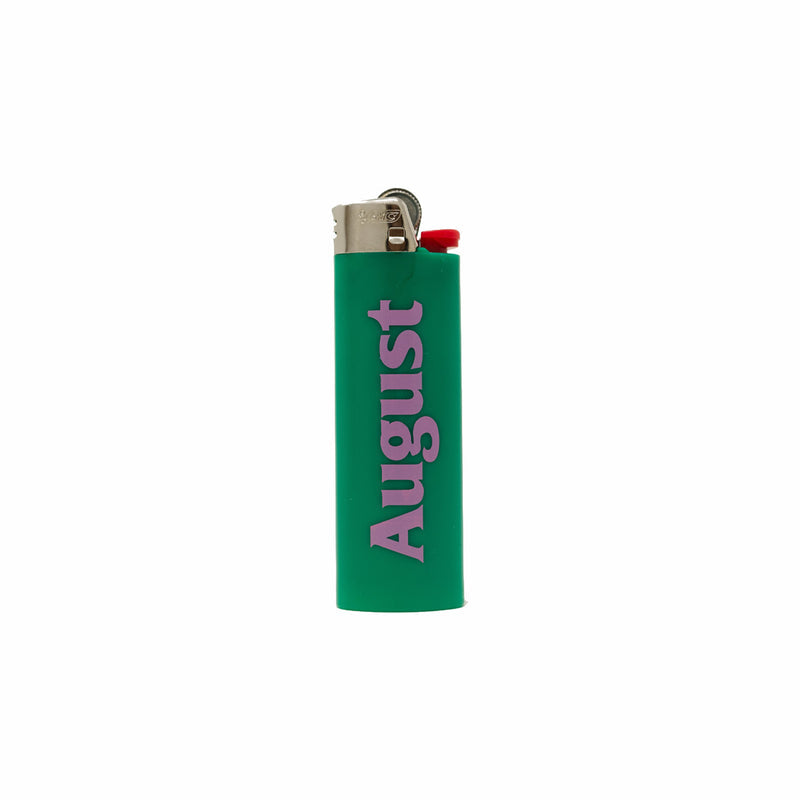 August Bic "Logo" Lighter (Green/Pink) - August Shop