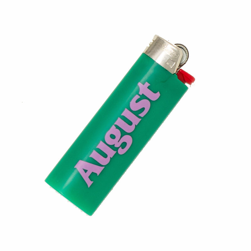 August Bic "Logo" Lighter (Green/Pink) - August Shop
