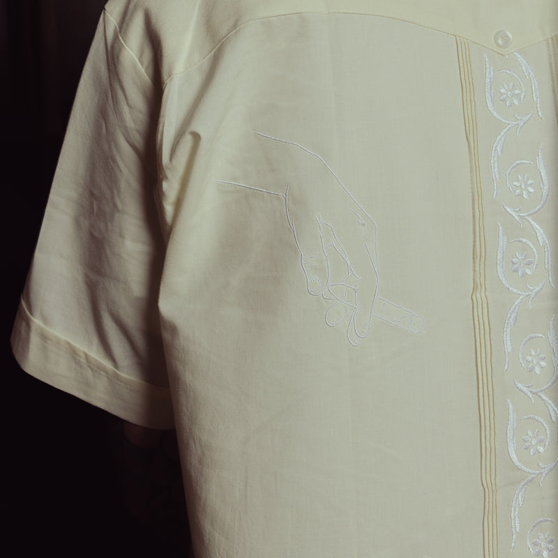 August "Cigar Lounge - Cuban Heritage" Guayabera (Off White) - August Shop