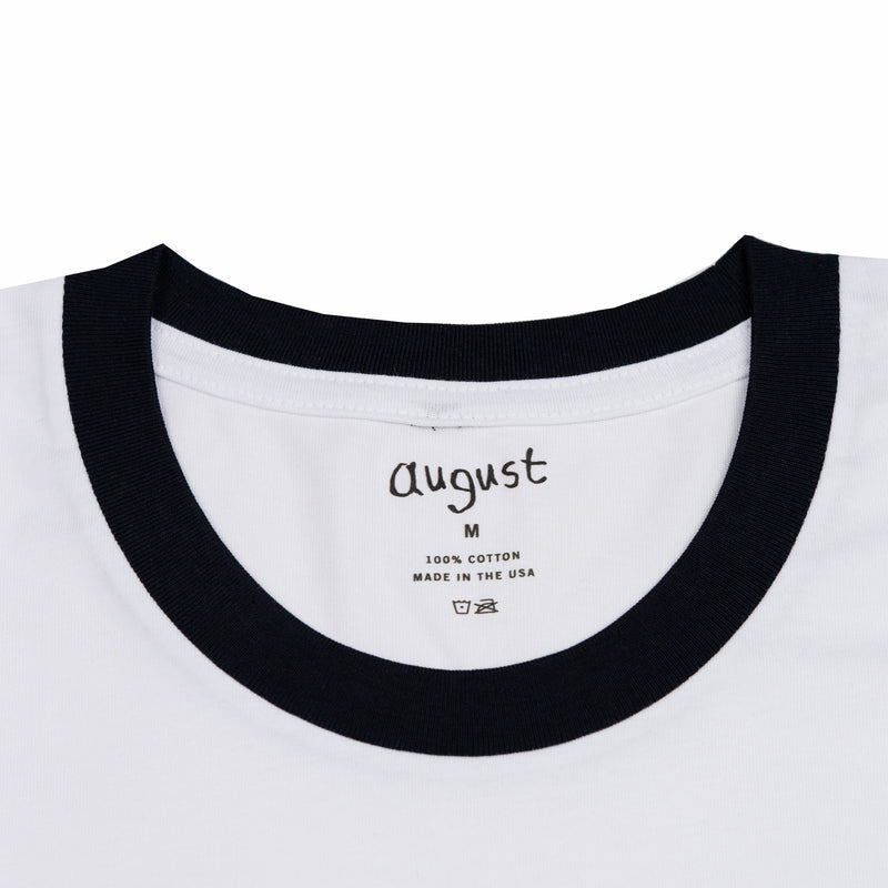 August "Father & Son" Shop Ringer T-Shirt (White/Navy) - August Shop