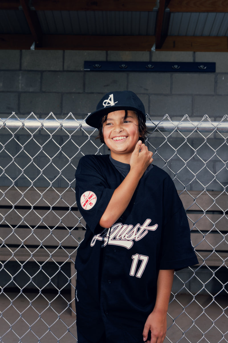 August "Mad-Town Cranes" Hometown Baseball Jersey (Black) - August Shop
