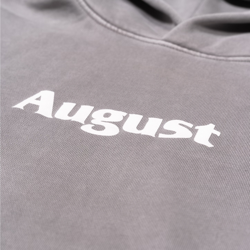 August "Puff Logo" 15oz Heavyweight Hoodie (Ultimate Grey) - August Shop
