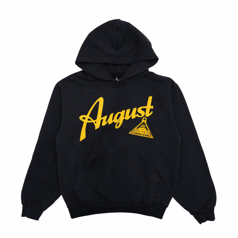 August "Ski the Midwest - Ski Pass" Heavyweight Hoodie (Black Edge) - August Shop