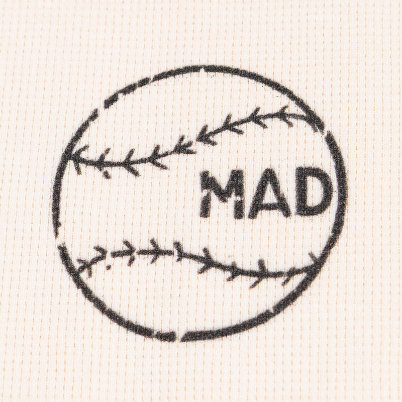 August "Varsity" Hometown Baseball Waffle Knit Thermal (Crème) - August Shop