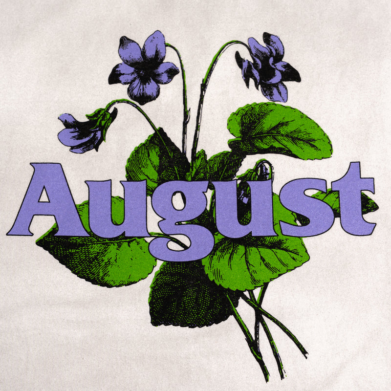August "Violet" 7.5oz Heavyweight T-Shirt (Dirty White) - August Shop