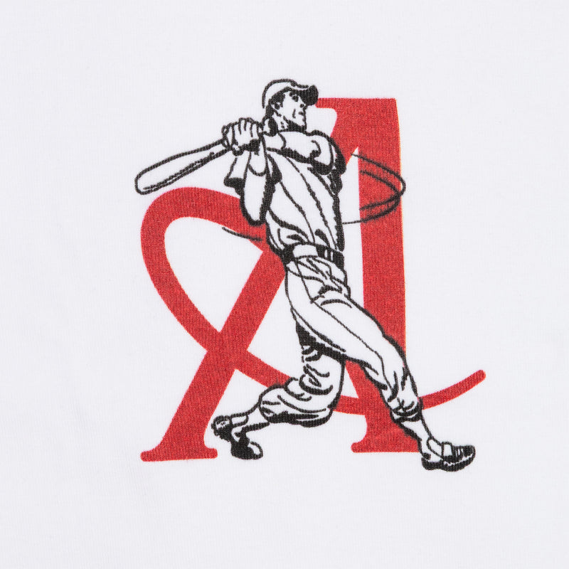 August Women's "Batter Up" Hometown Baseball Crop Tee (White/Black) - August Shop