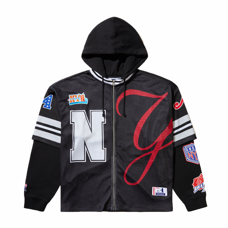Awake NY Headcrack Champs Jersey Zip Hoodie (Black) - August Shop
