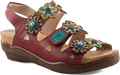 Quarter turn view Women's L'Artiste Footwear style name Bethie in color Dark Red. Sku: BETHIE-DRDM