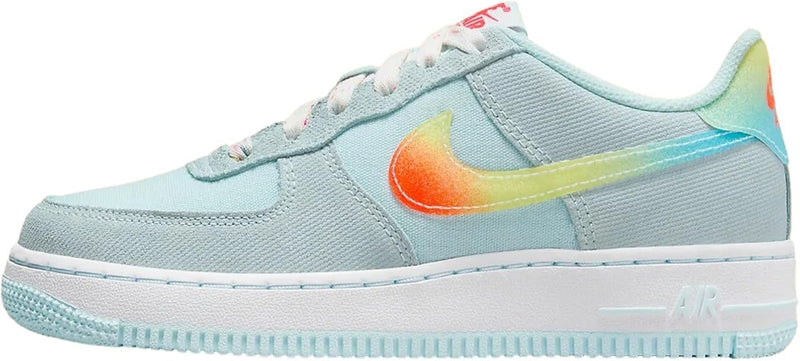 Big Kid's Air Force 1 BG Glacier Blue/Total Orange (HF4782 474)