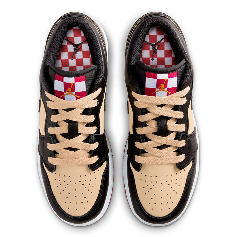 Big Kid's Air Jordan 1 Low SE "Pizza" Sesame/Black-Fire Red-White (HQ2016 200)