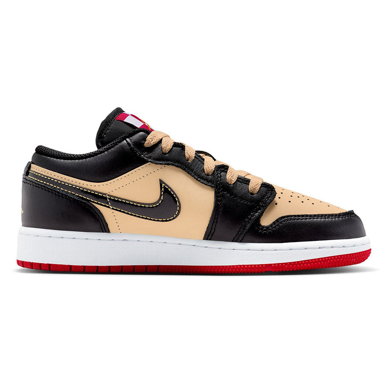 Big Kid's Air Jordan 1 Low SE "Pizza" Sesame/Black-Fire Red-White (HQ2016 200)
