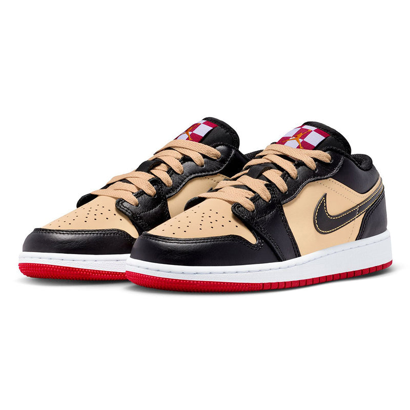 Big Kid's Air Jordan 1 Low SE "Pizza" Sesame/Black-Fire Red-White (HQ2016 200)