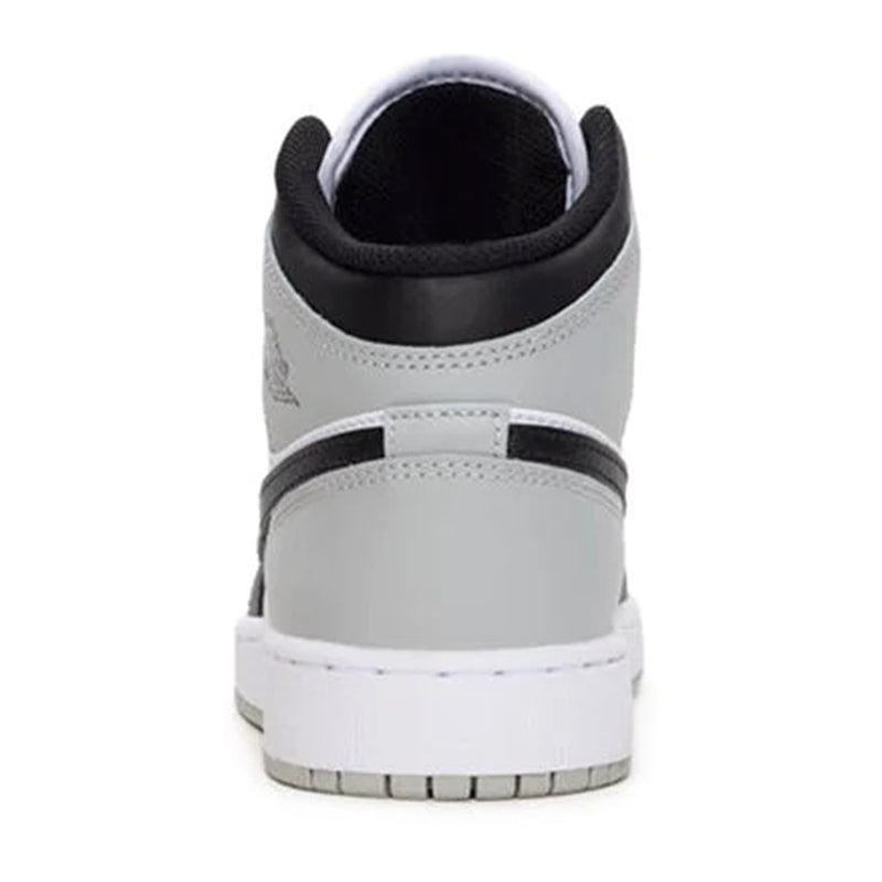 Big Kid's Air Jordan 1 Mid White/Black-LT Smoke Grey (DQ8423 101)