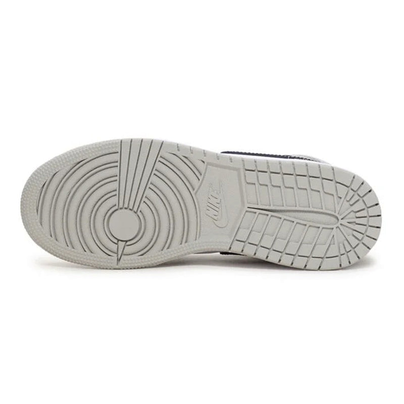 Big Kid's Air Jordan 1 Mid White/Black-LT Smoke Grey (DQ8423 101)