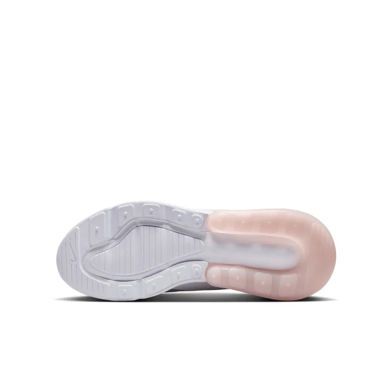 Big Kid's Air Max 270 White/Pink Foam-Lt Smoke Grey (943345 122)