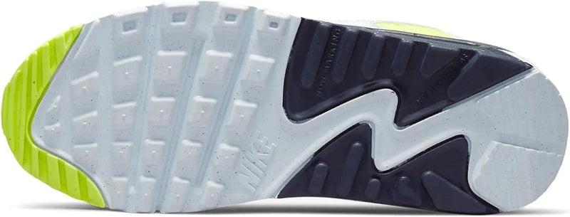 Big Kid's Air Max 90 White/Blackened Blue-Volt (DV3480 100)