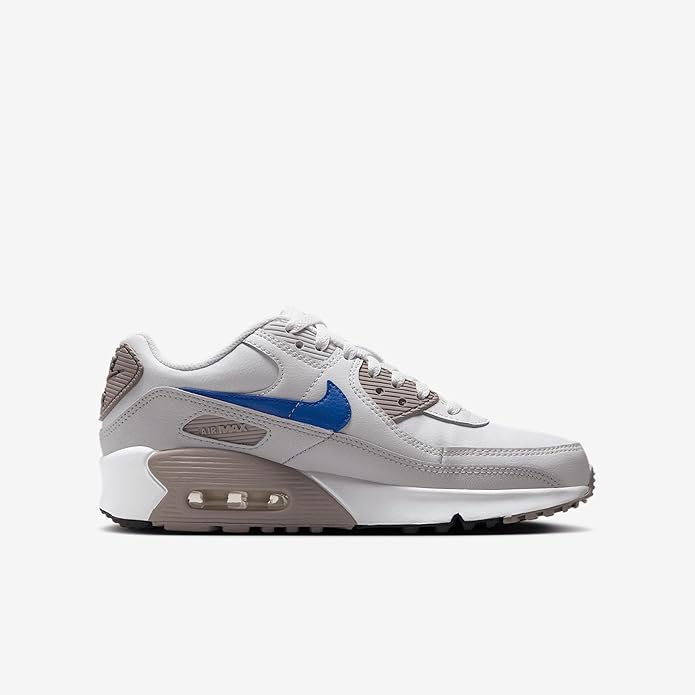 Big Kid's Air Max 90 White/Racer Blue-College Grey (HF6358 105)