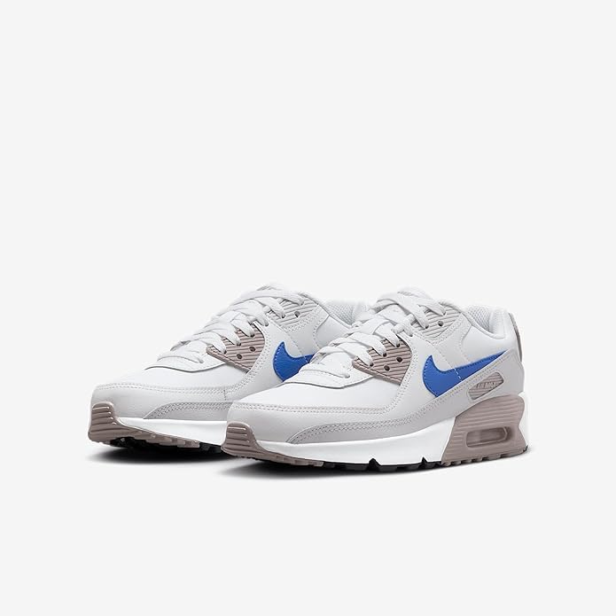 Big Kid's Air Max 90 White/Racer Blue-College Grey (HF6358 105)