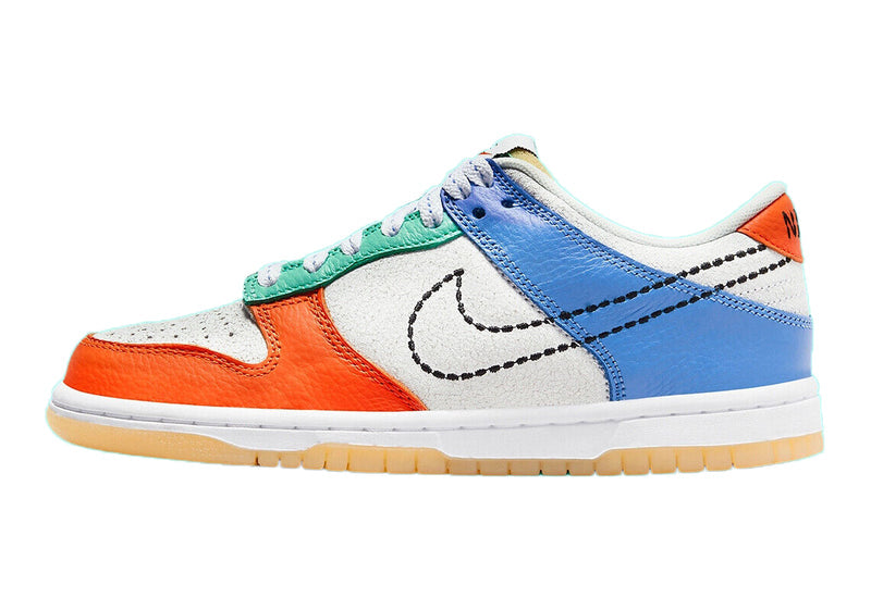 Big Kid's Dunk Low Retro White/Black-Safety Orange (DX3363 100)