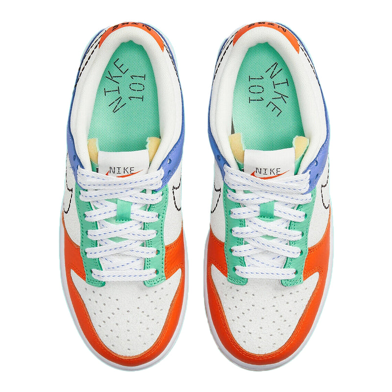 Big Kid's Dunk Low Retro White/Black-Safety Orange (DX3363 100)