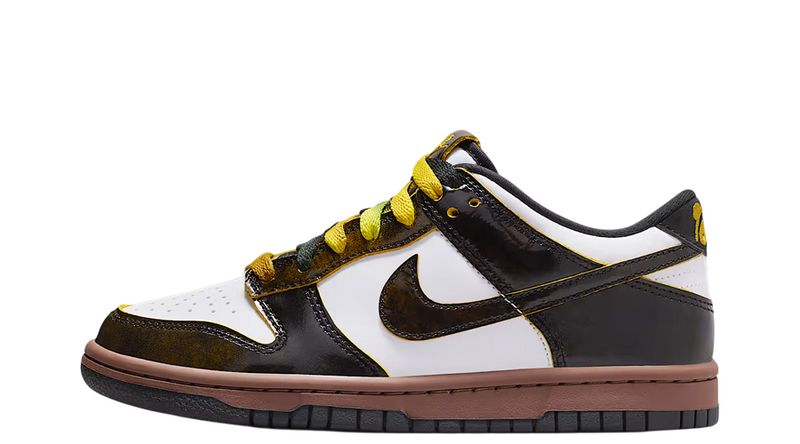 Big Kid's Dunk Low SE White/Bright Citron-Black (HQ9294 100)