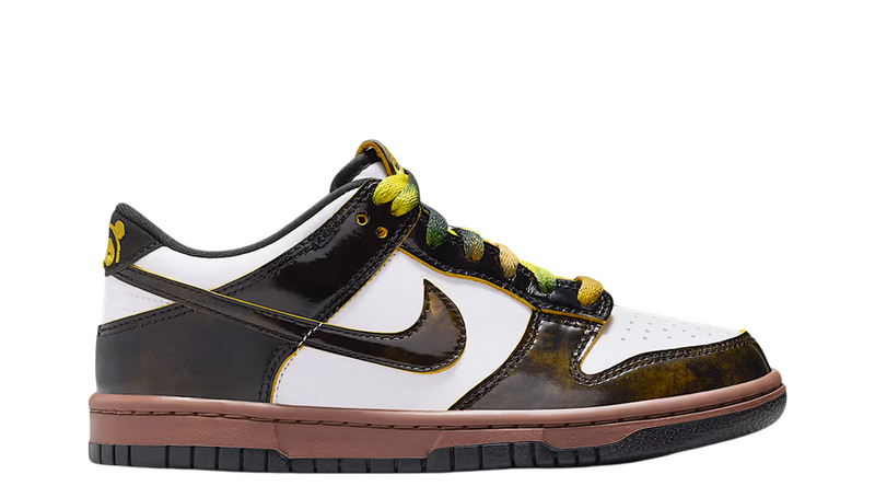 Big Kid's Dunk Low SE White/Bright Citron-Black (HQ9294 100)