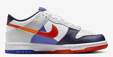 Big Kid's Dunk Low SE White/White-Light Silver (FQ7674 100)