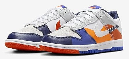 Big Kid's Dunk Low SE White/White-Light Silver (FQ7674 100)
