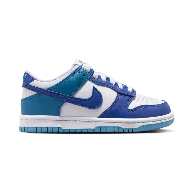 Big Kid's Dunk Low White/Game Royal-Dutch Blue (FB9109 130)
