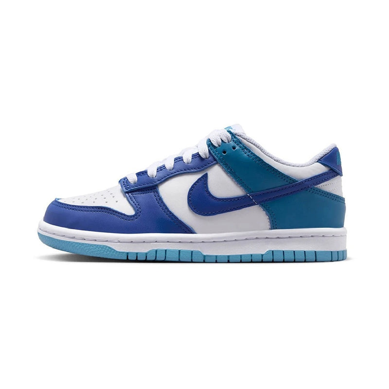 Big Kid's Dunk Low White/Game Royal-Dutch Blue (FB9109 130)