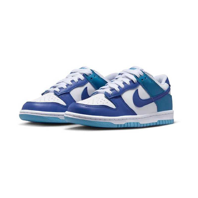 Big Kid's Dunk Low White/Game Royal-Dutch Blue (FB9109 130)