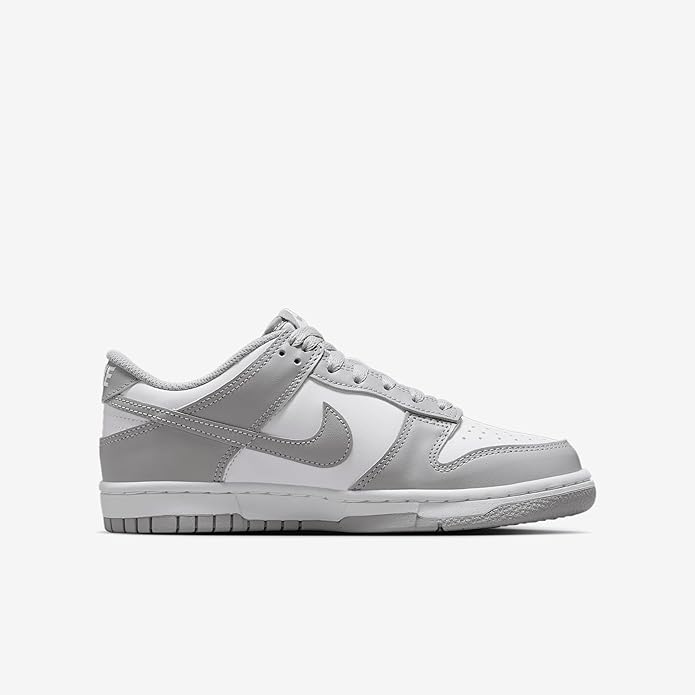 Big Kid's Dunk Low White/Lt Smoke Grey-White (FB9109 123)