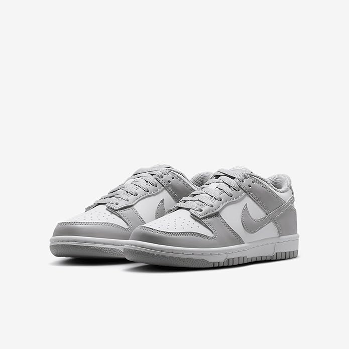 Big Kid's Dunk Low White/Lt Smoke Grey-White (FB9109 123)