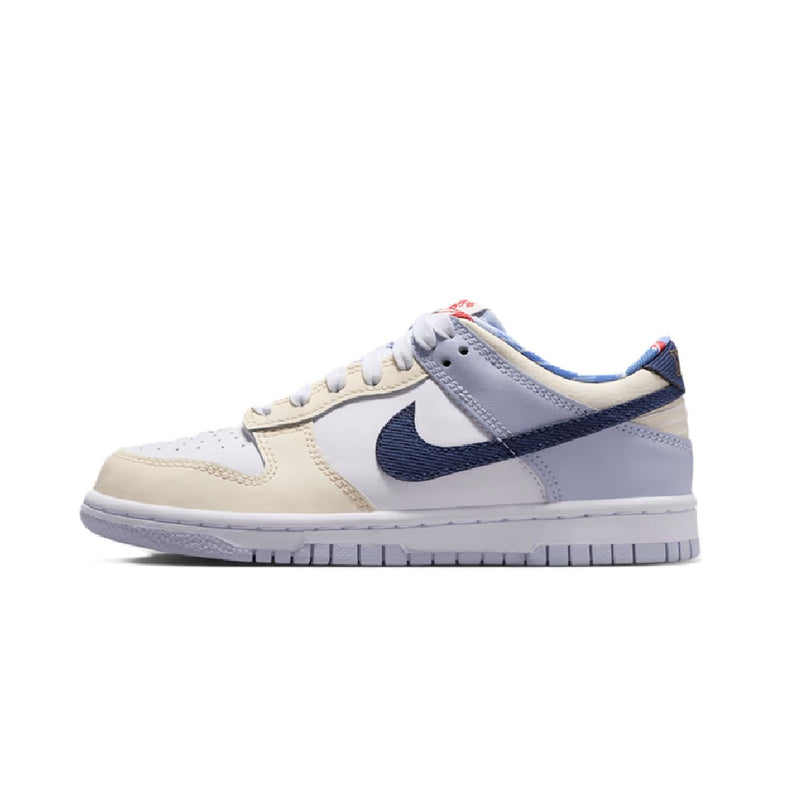 Big Kid's Dunk Low White/Midnight Navy-White (IH7343 141)
