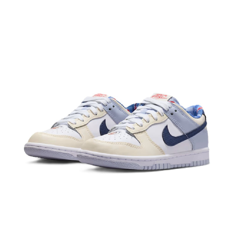 Big Kid's Dunk Low White/Midnight Navy-White (IH7343 141)