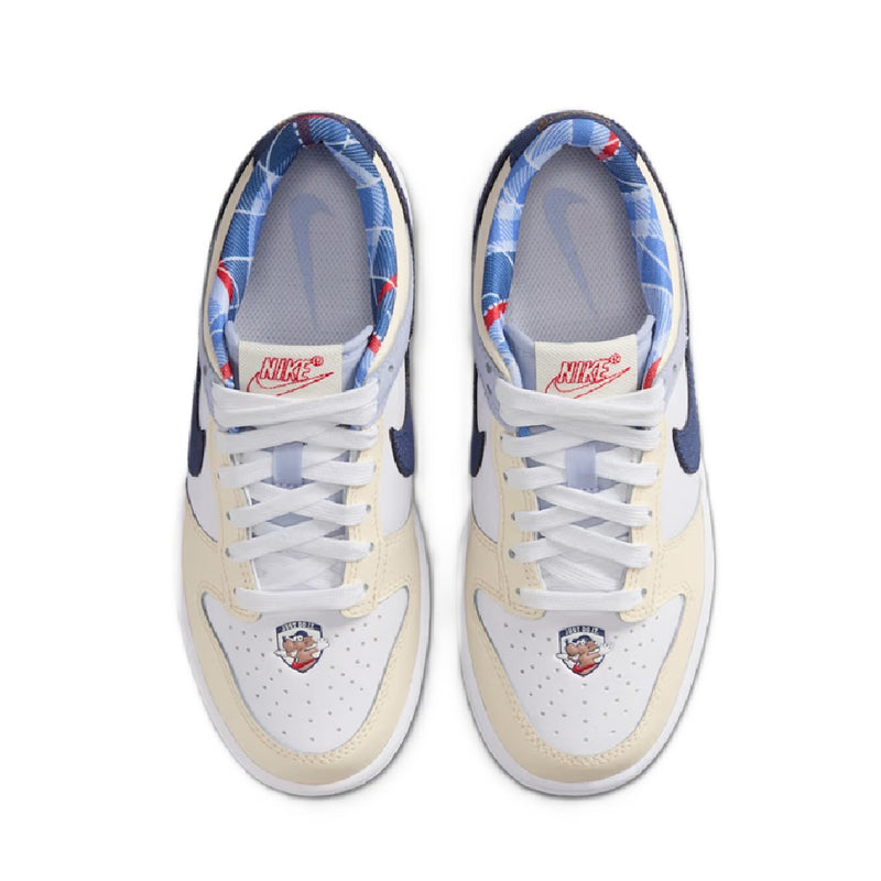 Big Kid's Dunk Low White/Midnight Navy-White (IH7343 141)