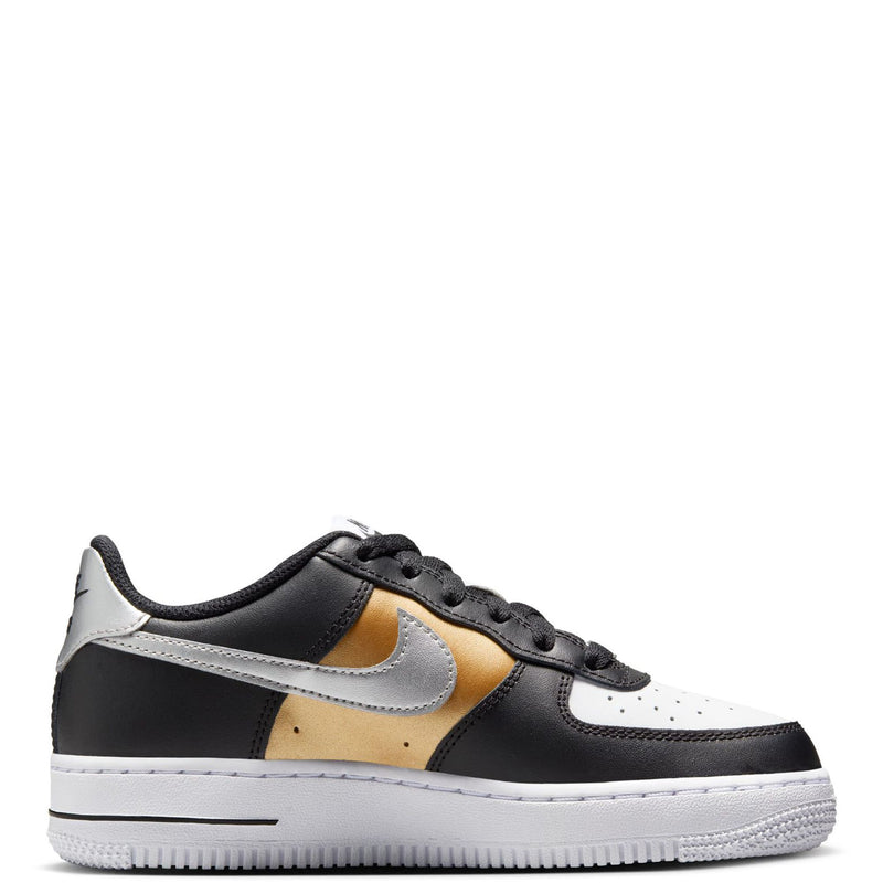 Big Kid's Force 1 BG Black/Metallic Silver-White (HV0937 010)