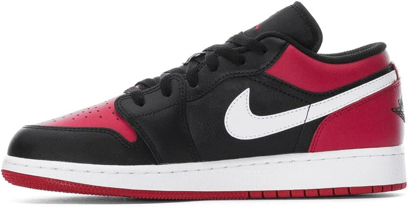 Big Kid's Jordan 1 Low Black/Gym Red-White (553560 066)
