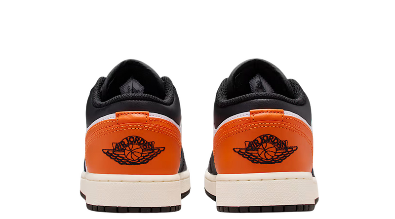 Big Kid's Jordan 1 Low Black/Starfish-White-Sail (553560 081)