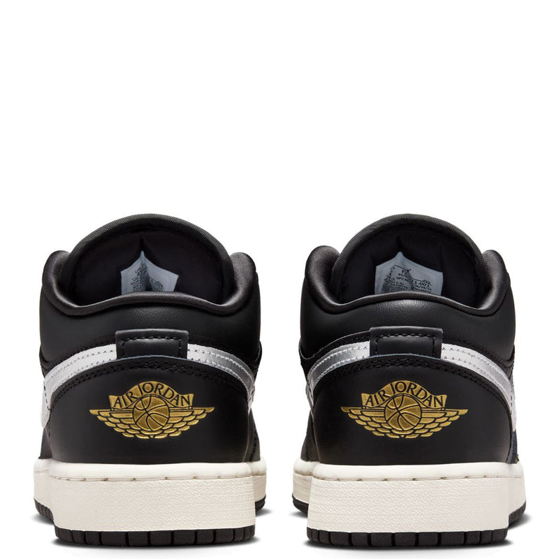 Big Kid's Jordan 1 Low SE Black/Metallic Silver-Sail (FZ3921 001)